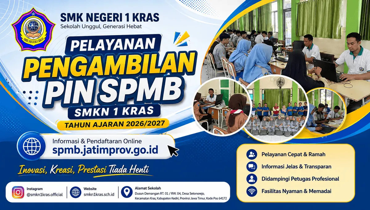 Pelayanan Pengambilan PIN SPMB SMKN 1 Kras Resmi Dibuka