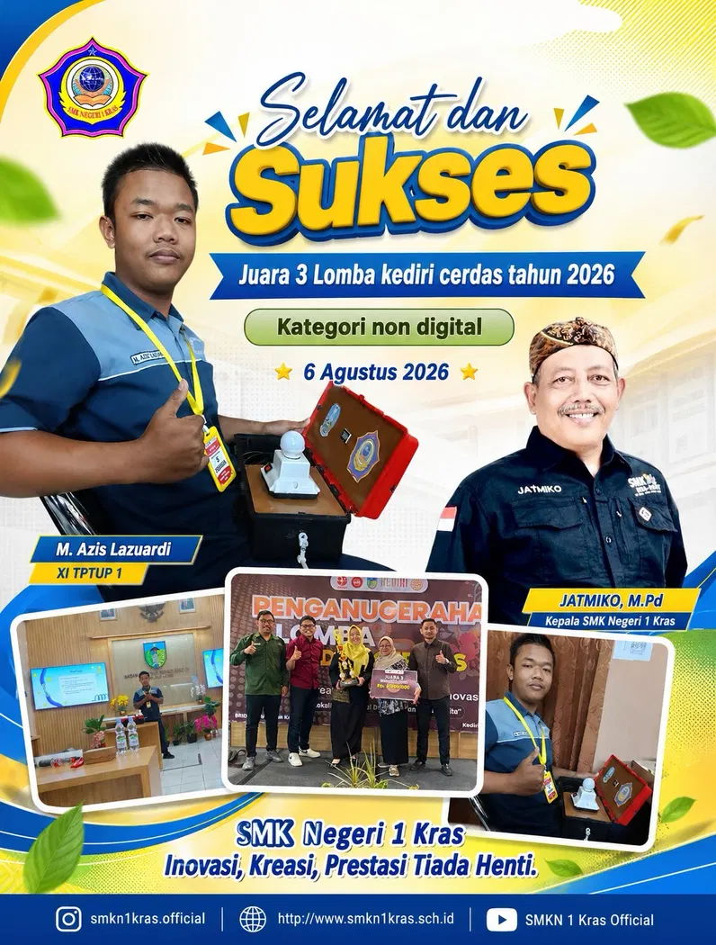 Siswa SMK Negeri 1 Kras Raih Juara 3 Lomba Kediri Cerdas 2026 Kategori Non-Digital